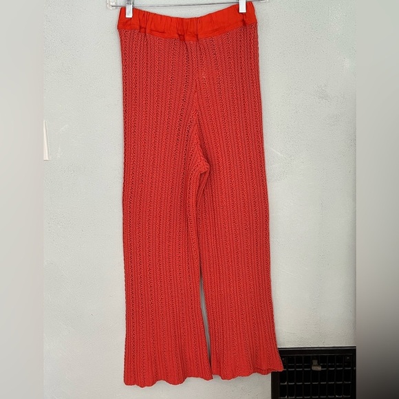 NWT Free People Beach Day Sweater Pants Boho Comfy Cotton Size M Terra Cotta - Picture 8 of 16